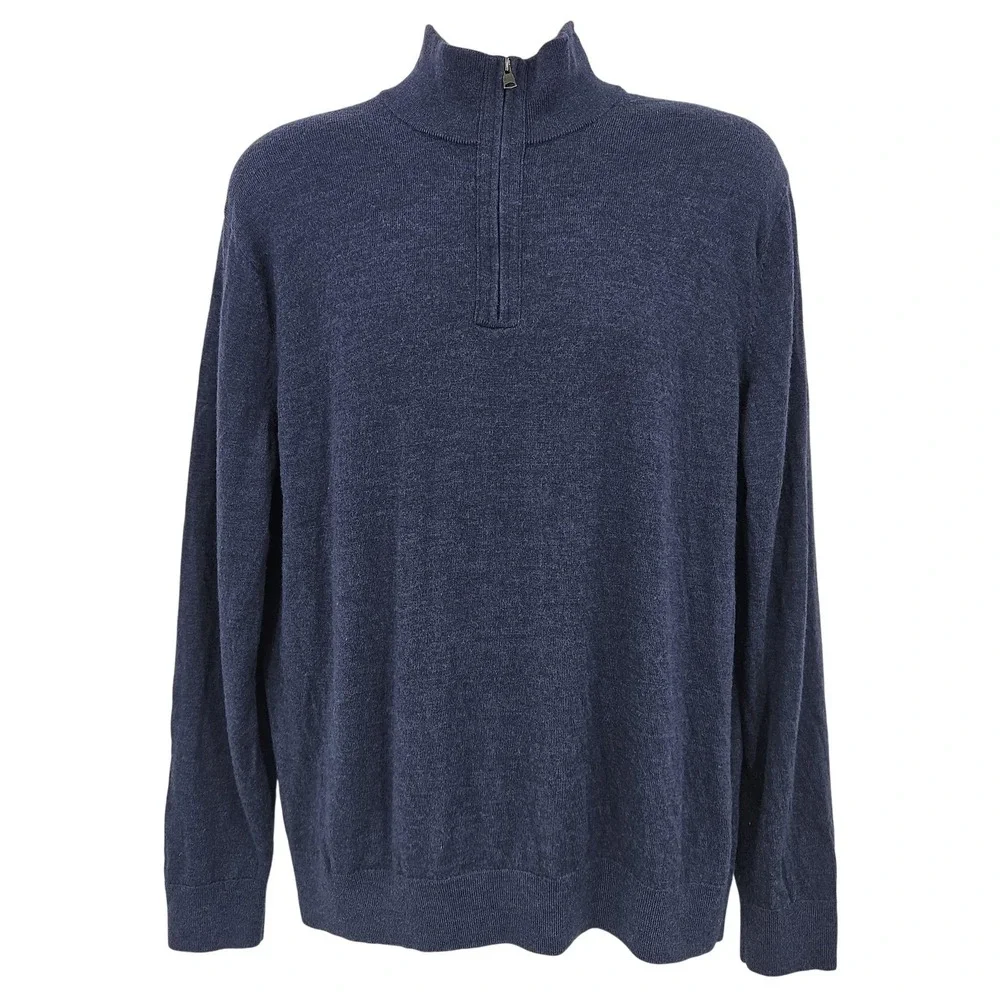 Banana Republic Sweater Men XL Blue Italian Merino Wool Cabincore Cozy Preppy‎
